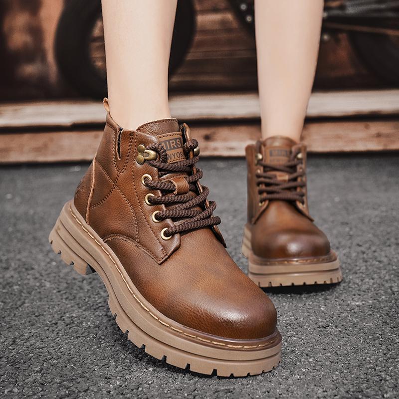 Fashion Lace-Up Mens High Top Sneakers Leather Men New Arrival Winter Boots All-match Men's Fashion Motorcycle Boots Men Casual Shoes