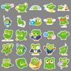 50 Trendy Duolingo Green Owl Stickers for Laptops & Headphones