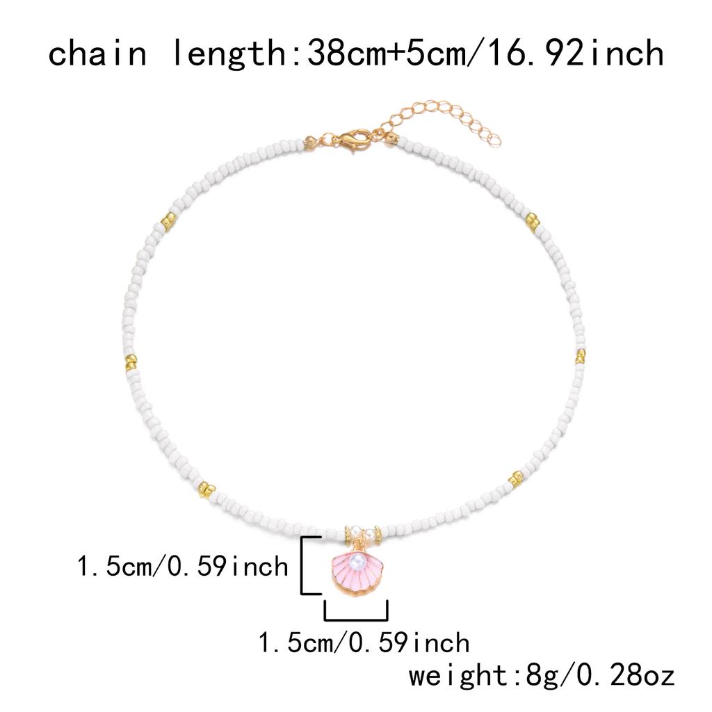 Bohemian Multicolor Rice Beads Necklace for Women Girls Handmade Strand Beaded Choker Short Neck Chain Jewelry Party Accessories