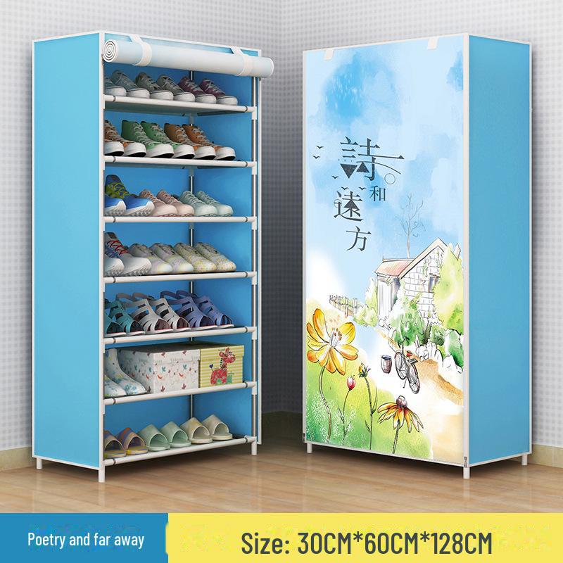 Simplified Multi-Layer Shoe Rack: Dustproof Cabinet for Home & Dormitory Storage