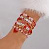 Handmade Design Soft Clay Beaded Bracelet Letters Heart Pendant Hand Chain  New Year Gift