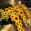 Yellow Flower Solar Sunflower Lawn Lamp 3/6 Heads Ground Mounted Light  Yard Decoration