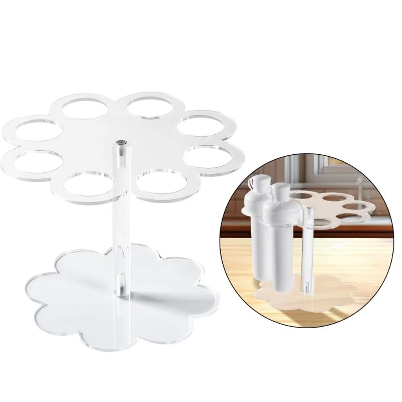 Durable Clear Spice Rack With 8 Compartments Inks Bottle Display Shelf For Kitchen Counter And Office Supplies