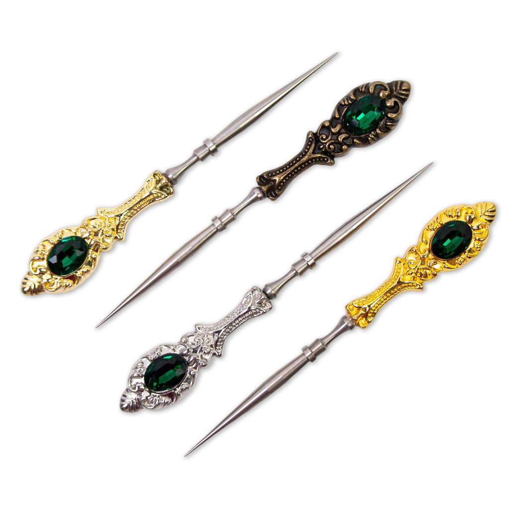 Vintage Sewing Awl Tool with Metal Handle Ergonomic Grip Leather Sewing Awl Tool For Leather And Fabric Crafting Project