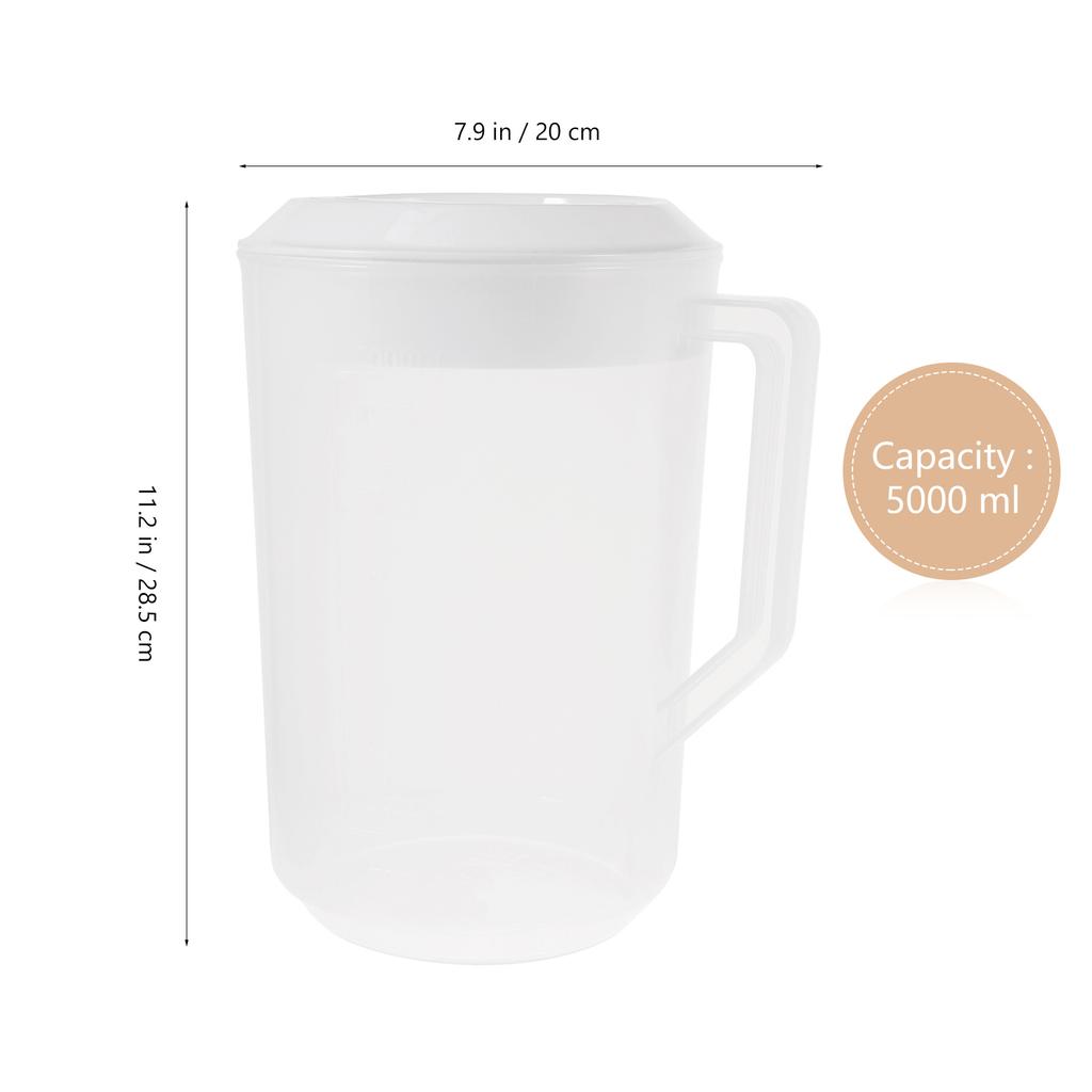 Measuring Kettle with Scale Beverage Storage Container with Lid Heat Resistant Cold Water Jug Plastic Juice Pitcher (2500ml Pink