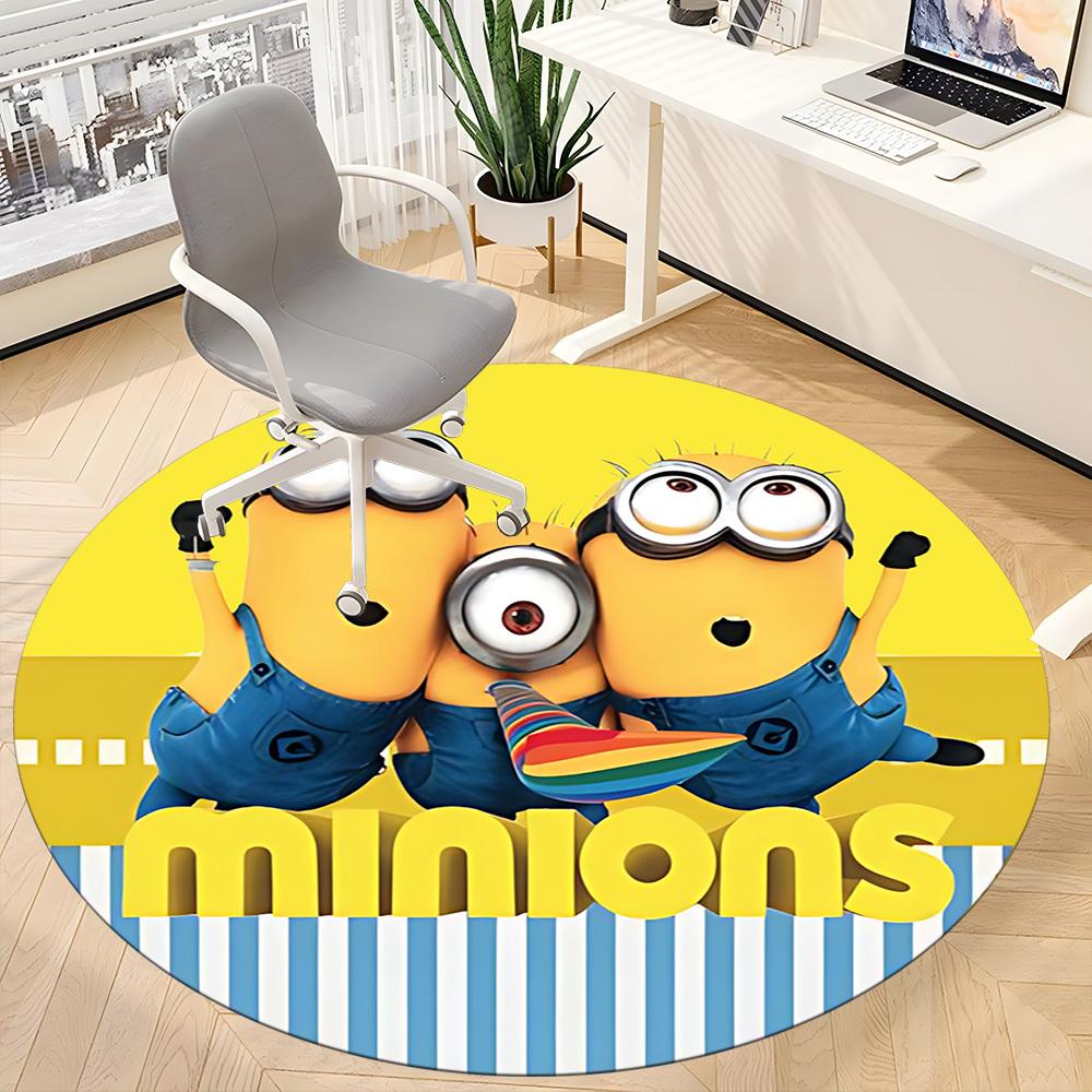 1pc Minions Office Round Area Rug, Bedroom Living Room Home Decor, Room Deco, Offic A1016181