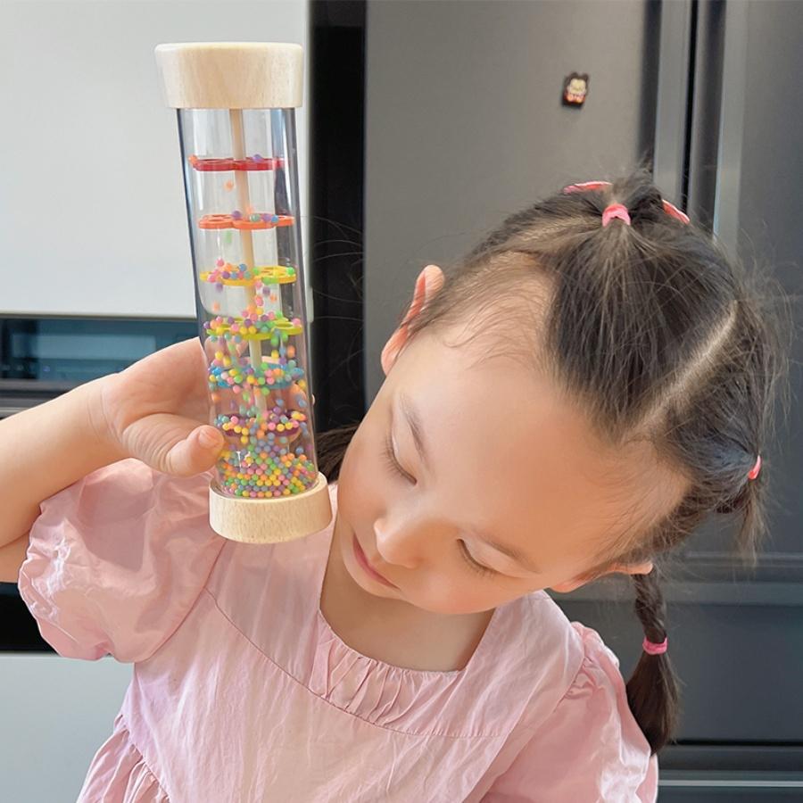 Orff Rain Cone Simulates Children's Wooden Hourglass Sound Music Early Education Instrument Montessori Aural Bottle