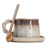OLOEY Retro Ceramic Coffee Mug & Saucer Set