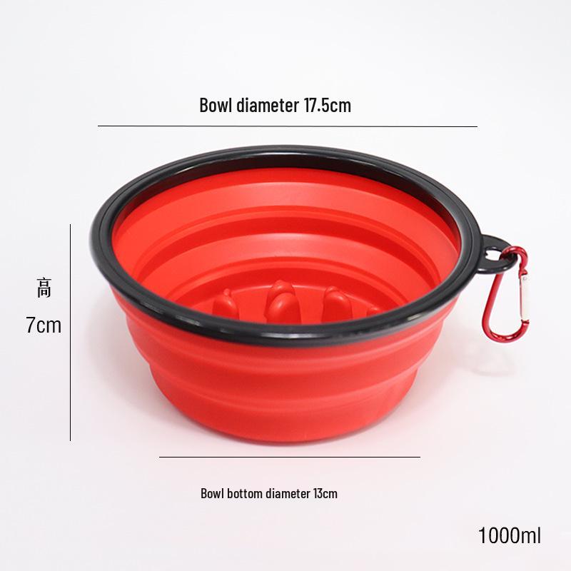 Extra Large Portable Silicone Dog Bowl and Slow Feeder