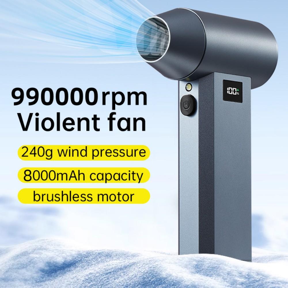 Turbo Jet Blower 990000RPM Handheld Turbo Jet Fan Brushless Motor & Strong Wind Outdoor Powerful Air Blower Rechargeable PC Tool