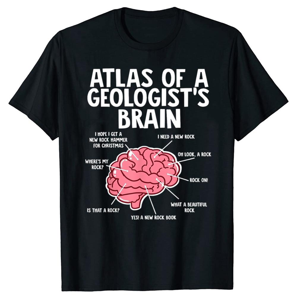 

Funny Atlas of a Geologist s Brain T-shirts Men Women s Fashion Casual Tshirt 100% Cotton Loose Oversized T Shirt Summer - Me... S разноцветный