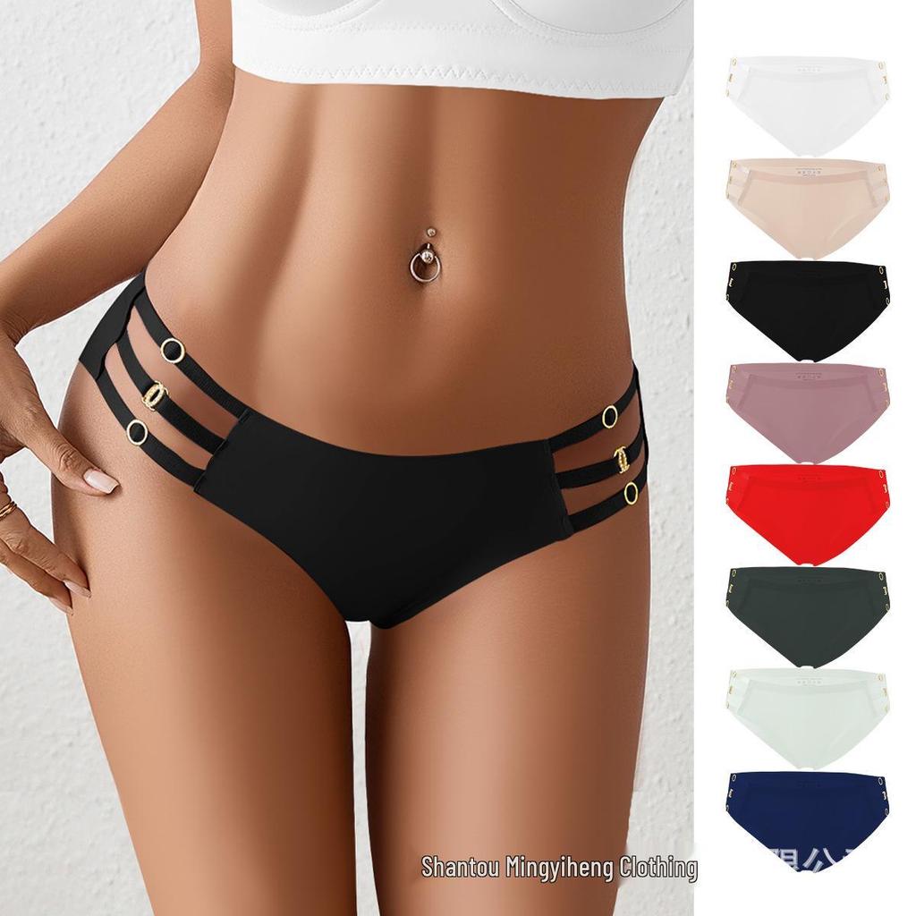Seksowne bawełniane majtki w stylu europejskim i amerykańskim, z wycięciami, z niskim stanem