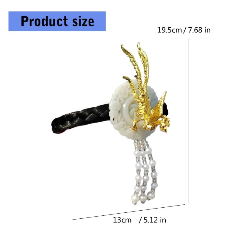 Elegant Korean Style Hairband Accessory Featuring Traditional Phoenixes Designs for Weddings and Festive Occasions