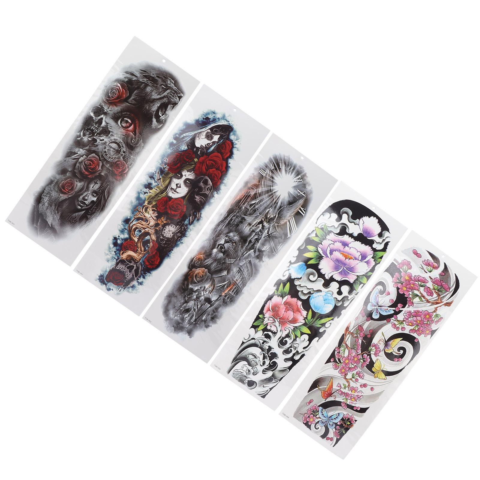 

5 Sheet Temporary Full Arm Tattoo Sticker Men Women Waterproof Tattoo Stick Decoration
