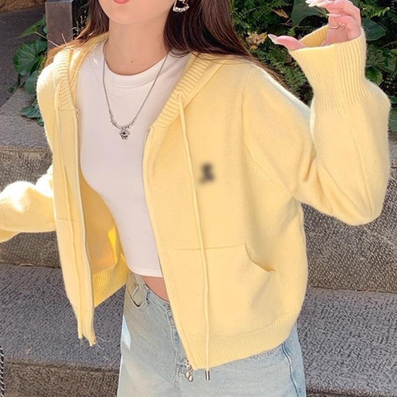 New Knitted Cardigan Sweater Women's Jacket Autumn and Winter Casual Wear Comfortable Hooded Top Jacket