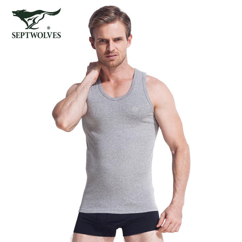 Septwolves Men's Pure Cotton Elastic Sports Vest - White