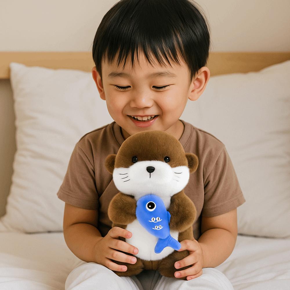 Collection Holding Fish Otter Doll Soft Stuffed Otter Doll Pillow  Children Girls Boys