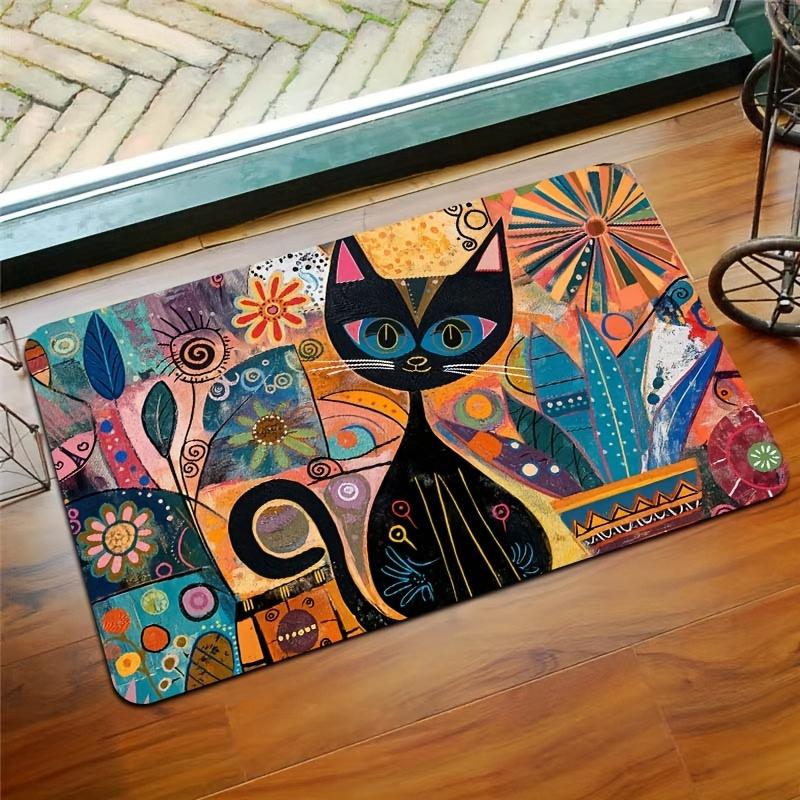 

1Pcs Anti Fatigue Kitchen Rugs Abstract Cat Print Waterproof Non-Slip Thick Cushioned Kitchen Mat Heavy Duty Comfort Standing Mat for Kitchen Bathroom 40*60cm