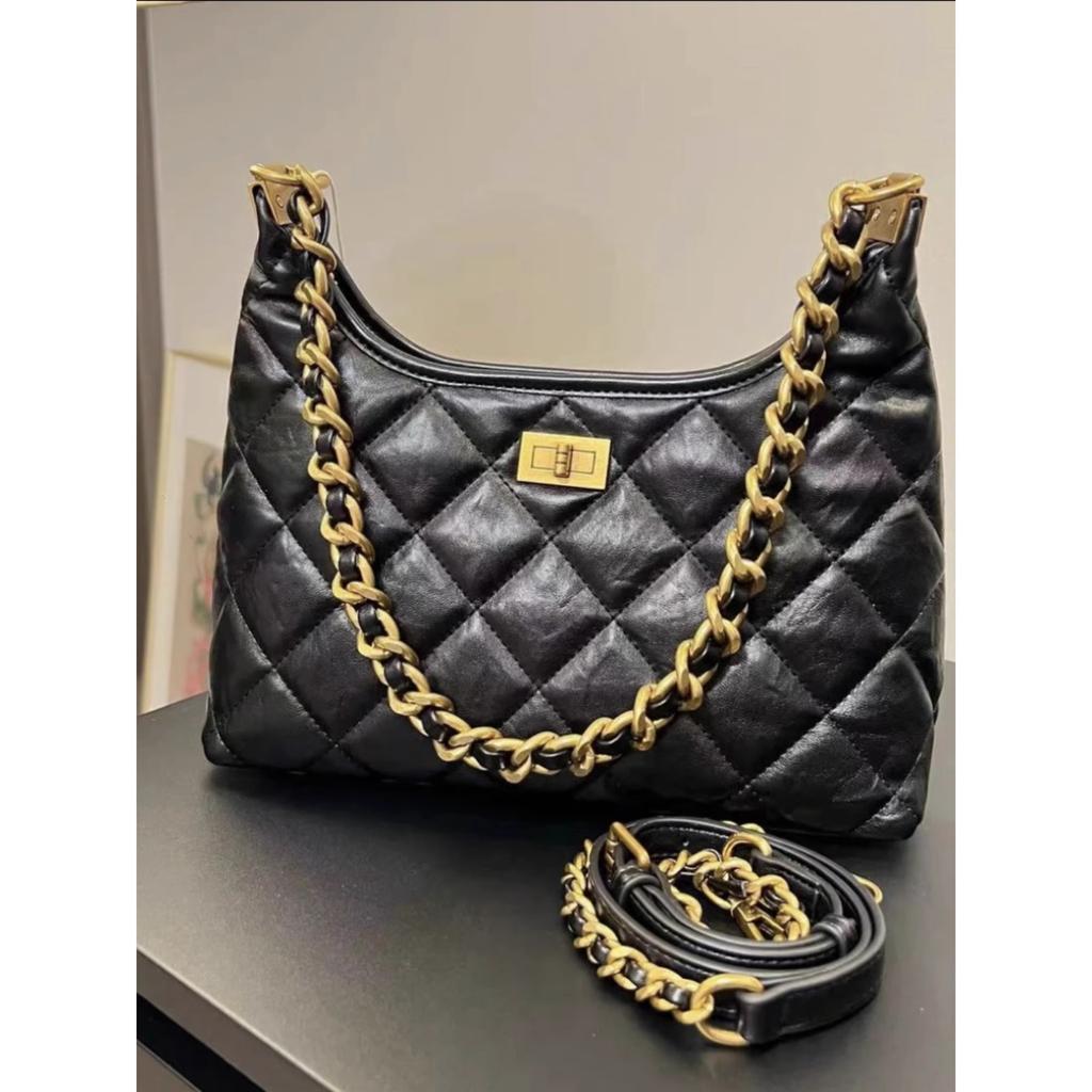 High-texture spring new versatile tote women's small fragrant wind rhombus chain bag single shoulder crossbody portable large bag