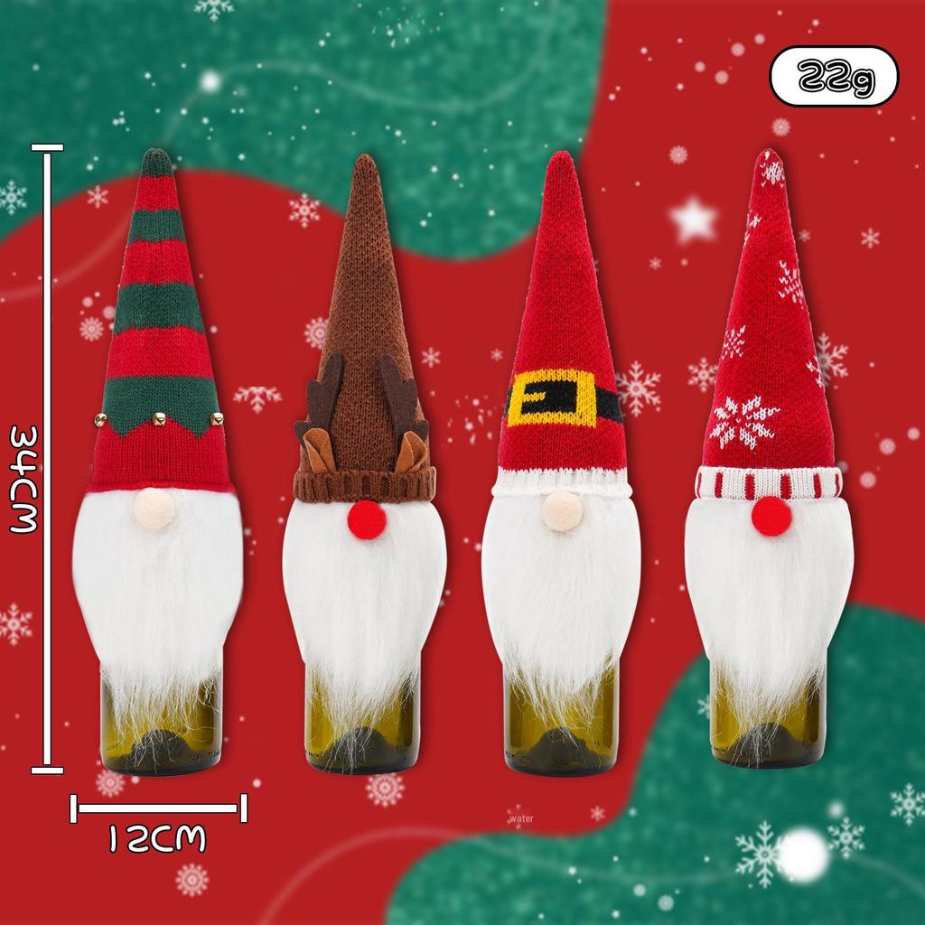 Christmas Rudolph Faceless Doll Wine Bottle Set - Festive Desktop Decoration