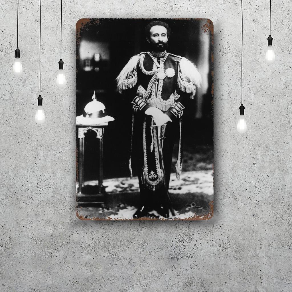 Haile Selassie Classic Poster Rusty Metal Plaque Retro Decorative Plate Bar Man Cave Garage Club Metal Sign Wall Decoration