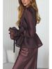 Ensemble Robe et Chemise Satinées à Lacets Cross2026 Europe Printemps/Été pour Femmes NTZ9004