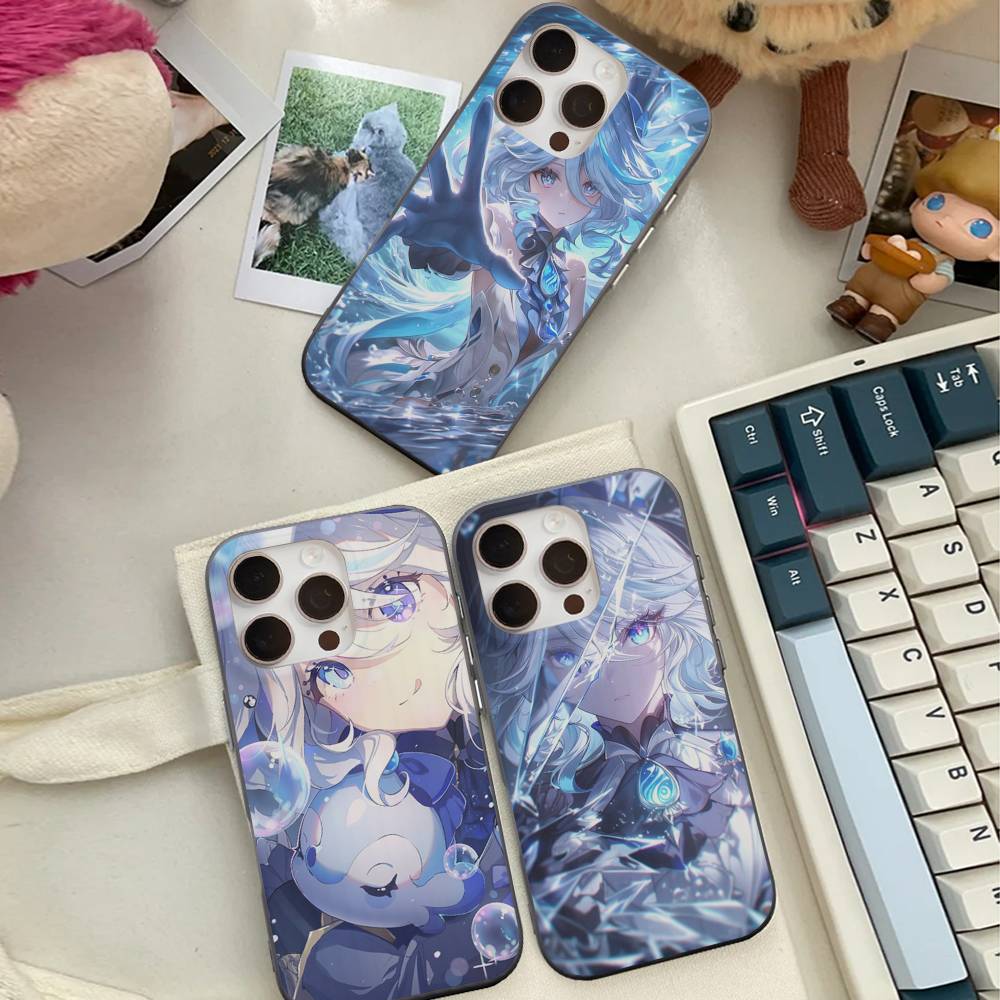Genshin Impact Furina Phone Case For iPhone 17 16 15 14 Plus 11 12 13 Pro Max Shockproof Protection Soft Back Cover