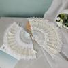 Retro Court Style Lolita Lace Hand Fan White Bride Hand Fan Dancing Props Lace Folding Fan  Cosplay