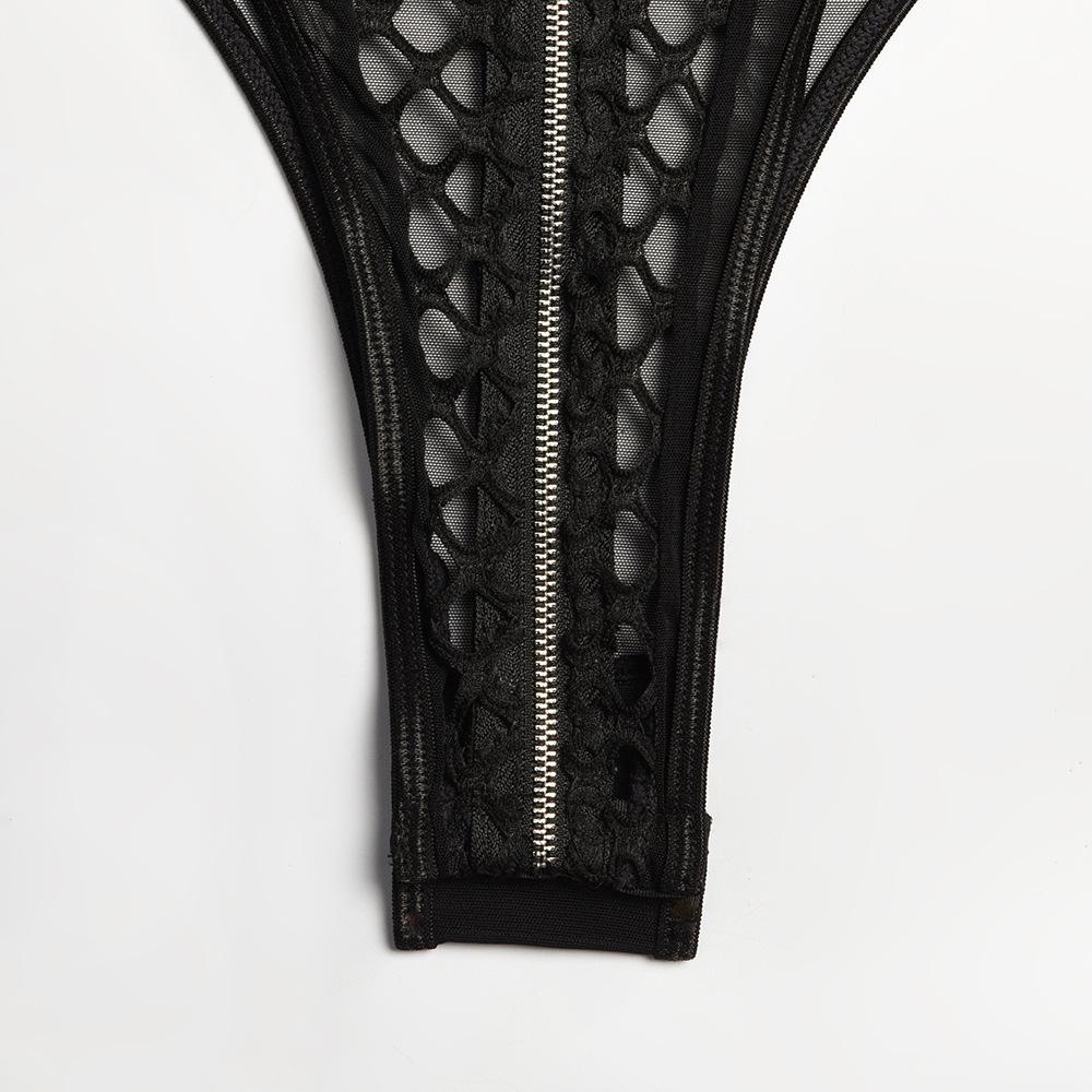 Aduloty Lingerie Sexy en maille creuse pour femmes, body à bretelles, col licou, été, mode fine, tentation, sous-vêtements érotiques