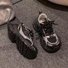 Thick sole heightening my mesh breathable dad shoes women 2025 summer new Internet celebrity explosion outdoor sports and leisure shoes
