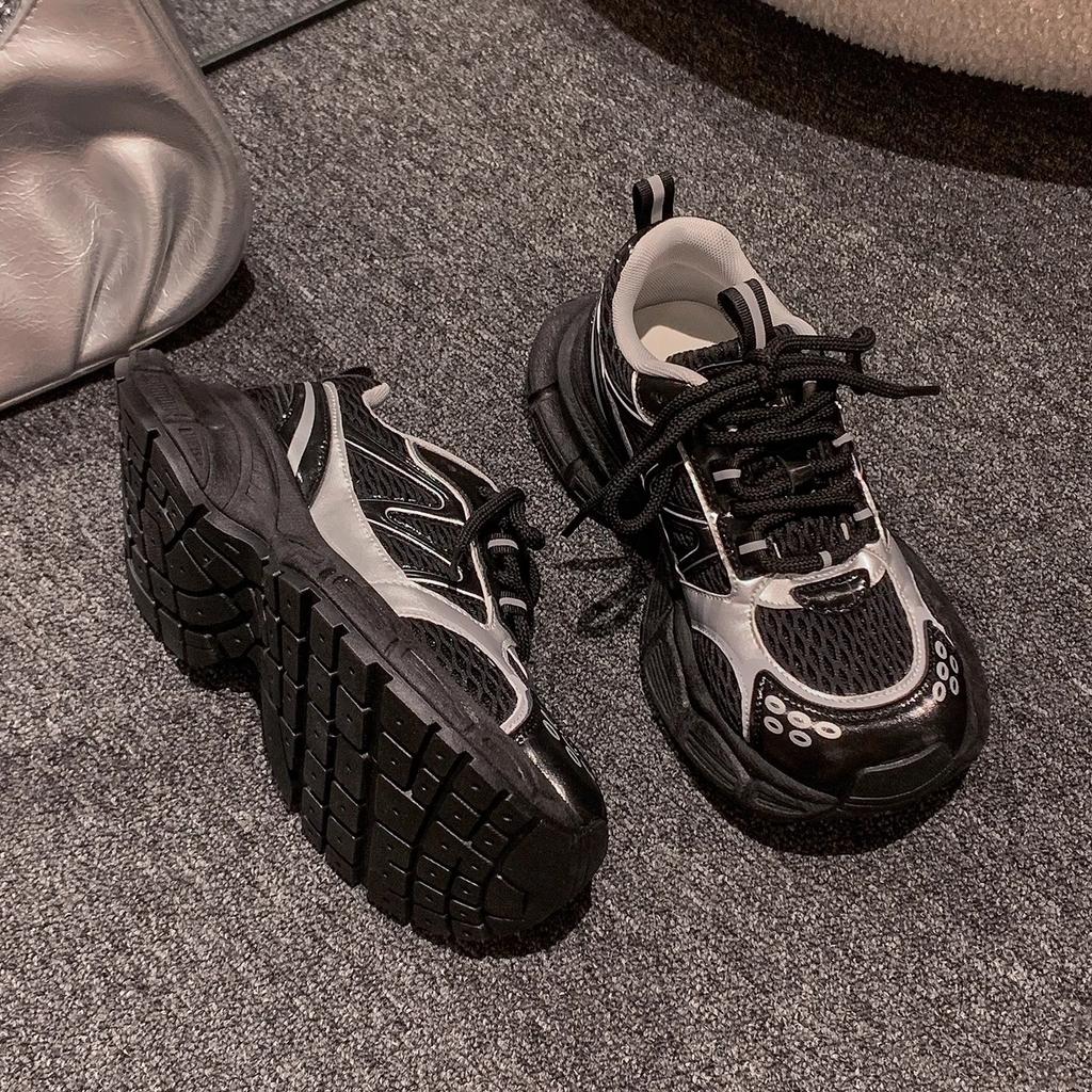 Thick sole heightening my mesh breathable dad shoes women 2025 summer new Internet celebrity explosion outdoor sports and leisure shoes