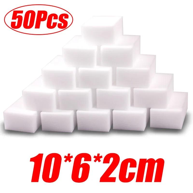 50/100Pcs Melamine Sponge Magic Sponge Eraser Wholesale Melamine Nano Cleaning Sponges Auto Cleanings Tools Accessories 10x7x3cm