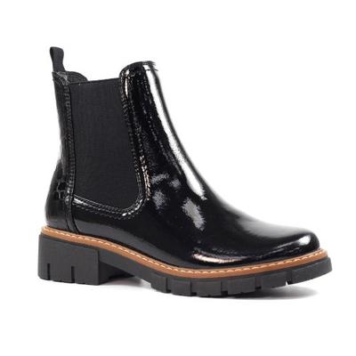 Womens/Ladies Peace Patent Ankle Boots