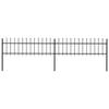 VidaXL Garden Fence with Spear-Shaped Top Steel 359 X 60 Cm Black 277594