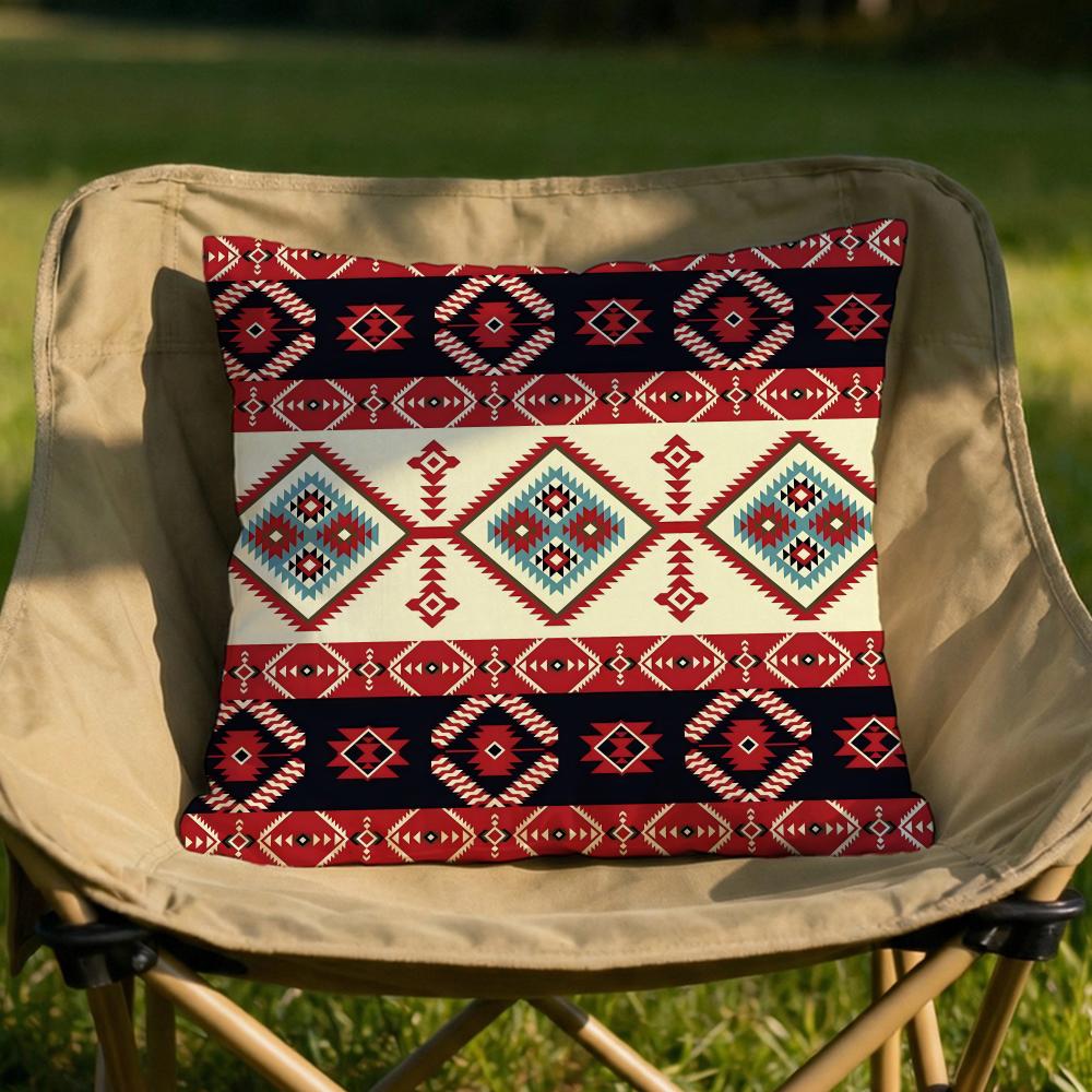 Fashion Bohemia Painting Cushion Cover Soft Reversible  Durable Pillow Cover  MultiScene Use for Home  Car Daily Comfort