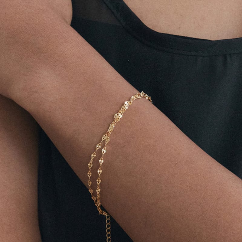 

ATTICA [S925]Raw Lumiereder Two lines Bracelet. BAG003 gold