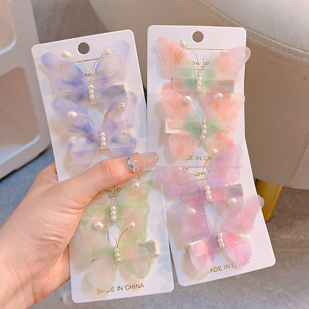 

Mesh Hanfu Hairpin Gradient Children Barrette Lovely Butterfly Hair Clip Headdress