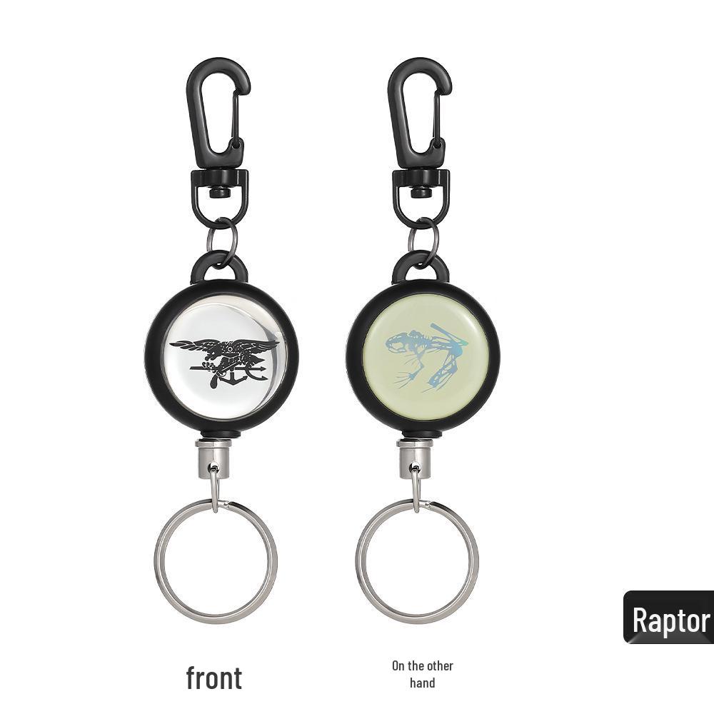 

Tactical Easy-Pull Retractable Steel Wire Keychain - Multifunctional Anti-Loss Rope for Camping