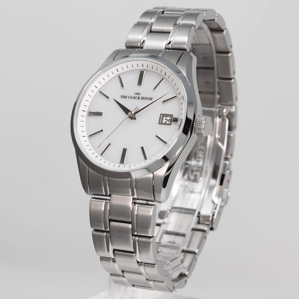 THE CLOCK HOUSE Men's Solar Watch, Business/Formal, MBF1006-WH1A