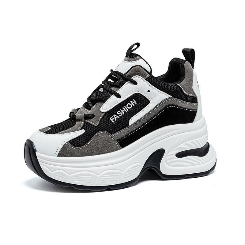 Thick-soled Heightening Women's Shoes Women's 2025 Spring and Autumn New Korean Version of Leisure Sports Dad Shoes Are Versatile and Breathable, Sh