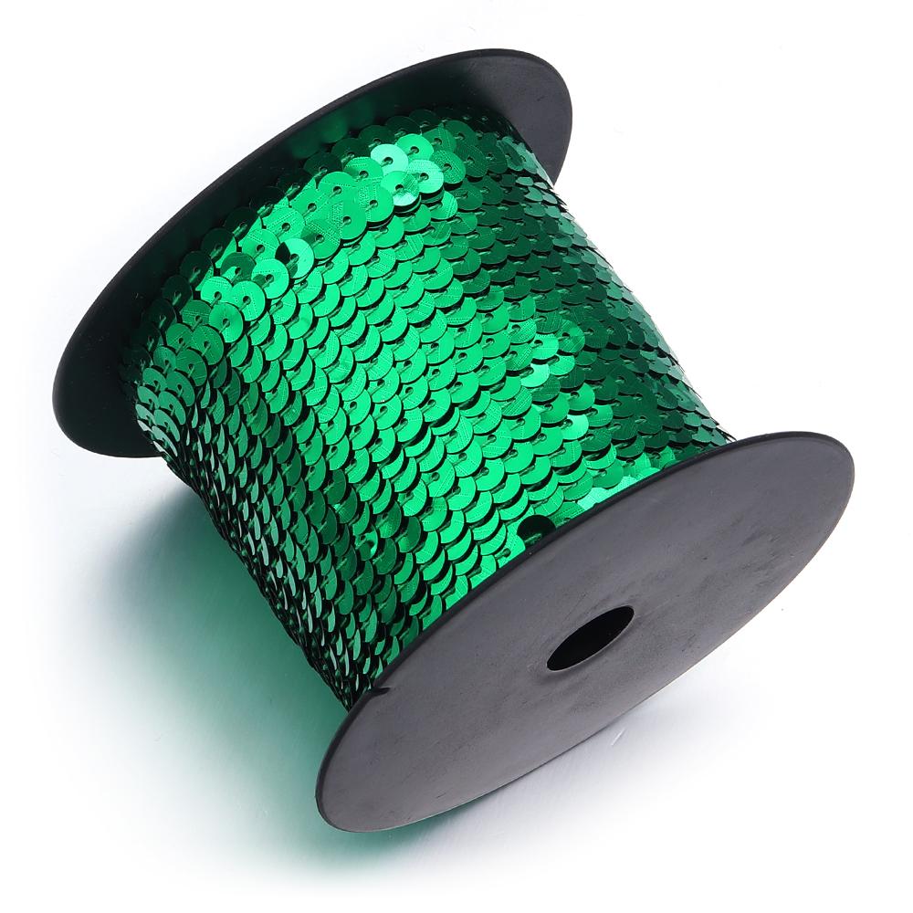 100 Yards/Roll Bright Sequins Shiny Color Round Flat Paillettes Strings For Party Decor DIY Crafts Clothing Sewing Accessories