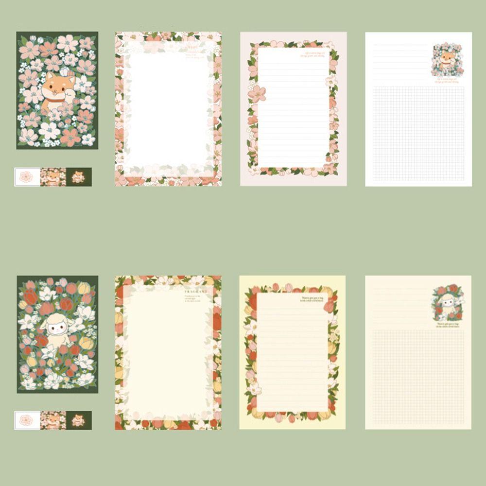 Floral Pattern Card Envelope Set Writing Paper with Envelopes  School Office Supplies