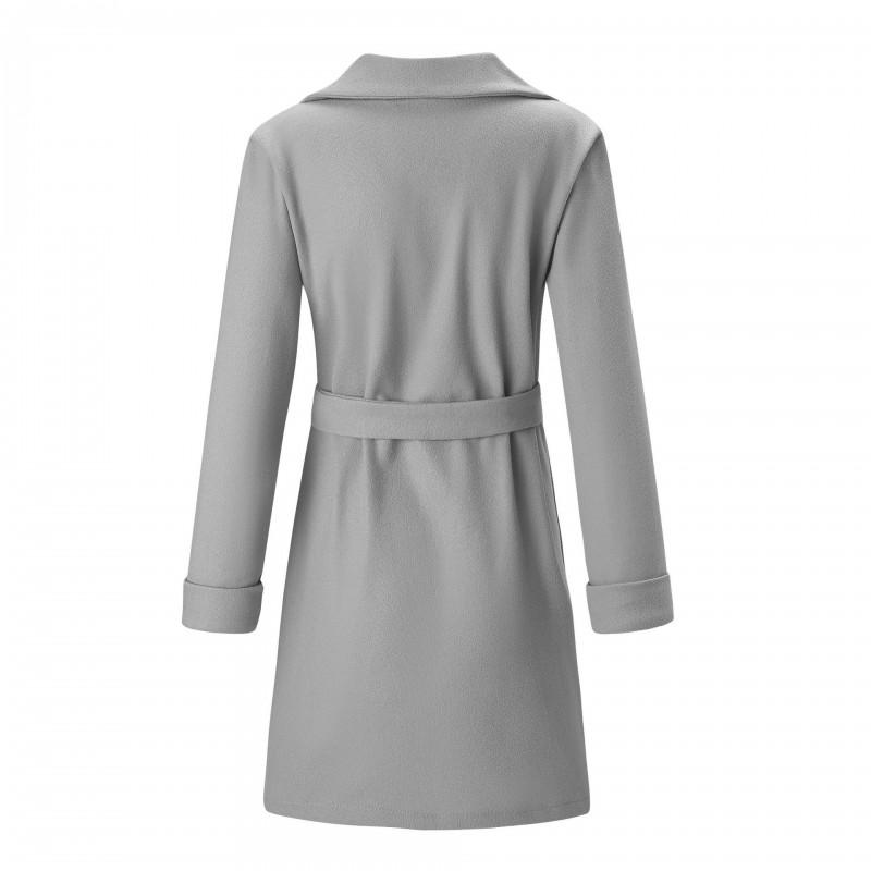 Womens Wool Blend Long Coat With Belted Waist Notched Lapel - Winter 2026