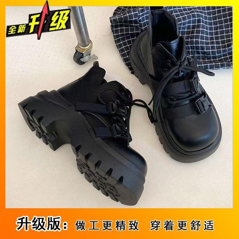 British style round head women's short boots 2025 autumn and winter new fashion thick-soled comfortable casual Martin boots women