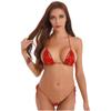 Women Floral Handmade Crochet Lingerie Suit Hollow Out Bikini Set Beach Two-Piece Micro Swimsuit Sunbathing Swimwear