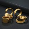 Titanium Steel Jewelry Casting Square Smooth Men's Ring Fashion Simple Style Stainless Steel Ring Set