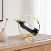 Yousheng Single Wine Bottle Holder for Countertop, Modern Metal Wine Rack Stand with Round Base, Elegant Gift for Home Bar Kitchen