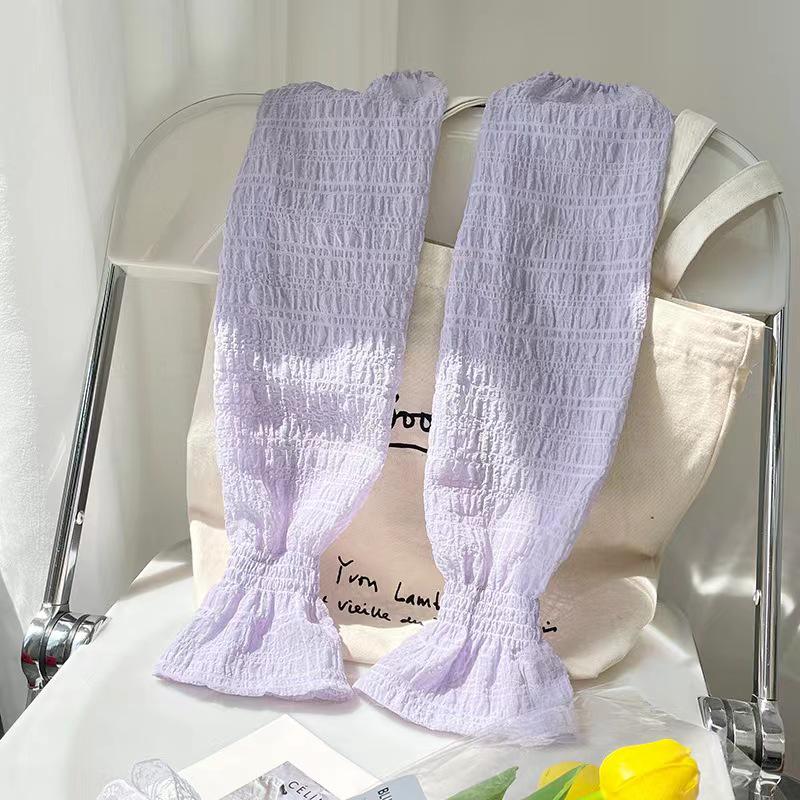 UV Protection Striped Cotton Arm Sleeves: Breathable, Loose, Long Gloves for Driving & Cycling