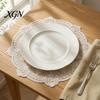 Elegant Lace Doily for Tea Party Retro Round Doily, Embroidered Floral Coaster, 13 Inch Table Decor Sheer Placemat Wedding, Vintage Style