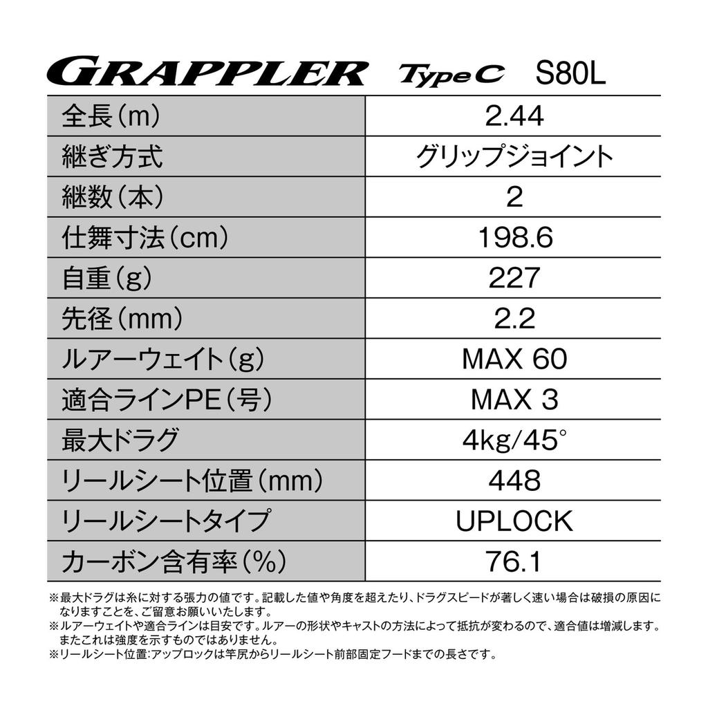 SHIMANO GRAPPLER TYPE C S80L Offshore Rod